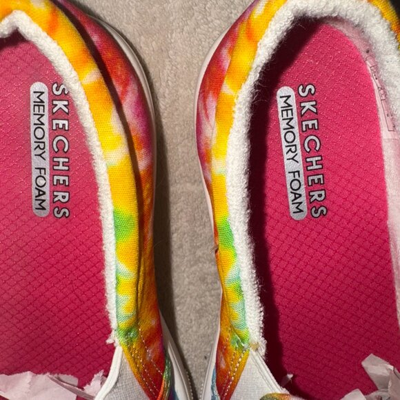 Skechers Memory Foam Tie Dye Slip On Shoes Women’s Size 6.5 Rainbow Multicolor - Picture 5 of 7
